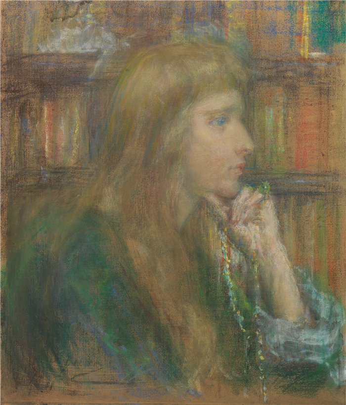 爱丽丝·派克·巴尼 (Alice Pike Barney，美国画家)作品-作家（娜塔莉·克利福德·巴尼）（约 1895 年）