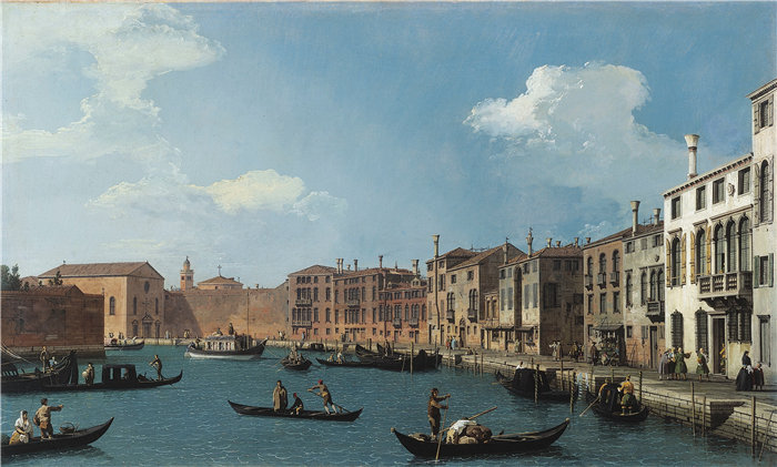 卡纳莱托 （Canaletto，意大利画家）作品-威尼斯圣基亚拉运河 (1730)