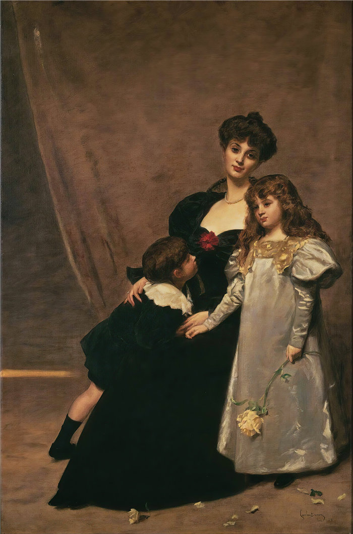 卡洛鲁斯·杜兰（Carolus-Duran，法国画家）作品-母亲和孩子们（费多夫人和她的孩子们）（1897 年）