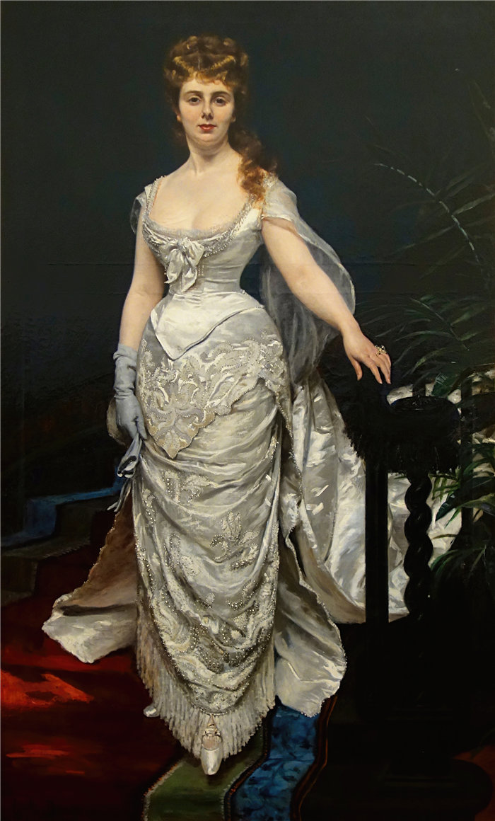 卡洛鲁斯·杜兰（Carolus-Duran，法国画家）作品-X小姐的肖像，Marquise Anforti (1875)