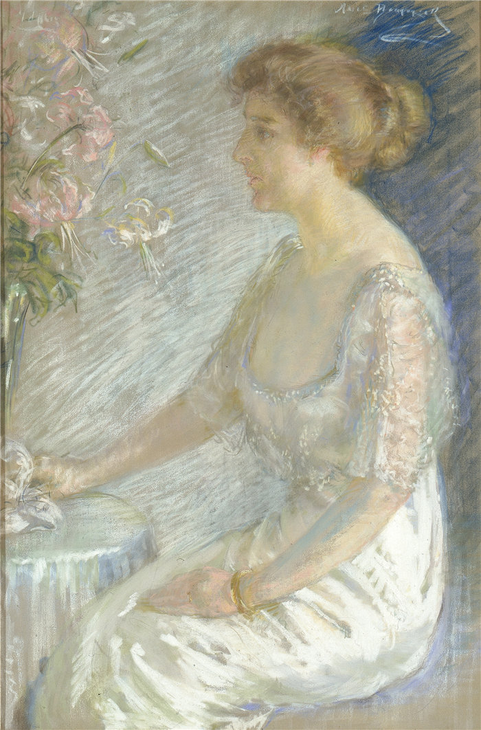 爱丽丝·派克·巴尼 (Alice Pike Barney,美国画家)作品-凯瑟琳·赫米克·约翰逊