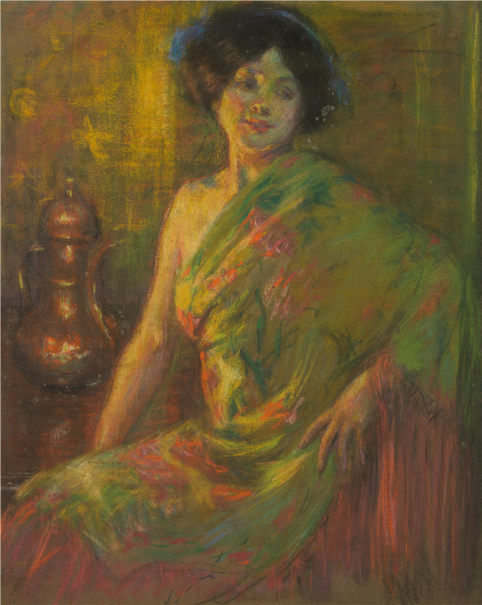 爱丽丝·派克·巴尼 (Alice Pike Barney,美国画家)作品-塞维利亚在蒙马特 (1910)
