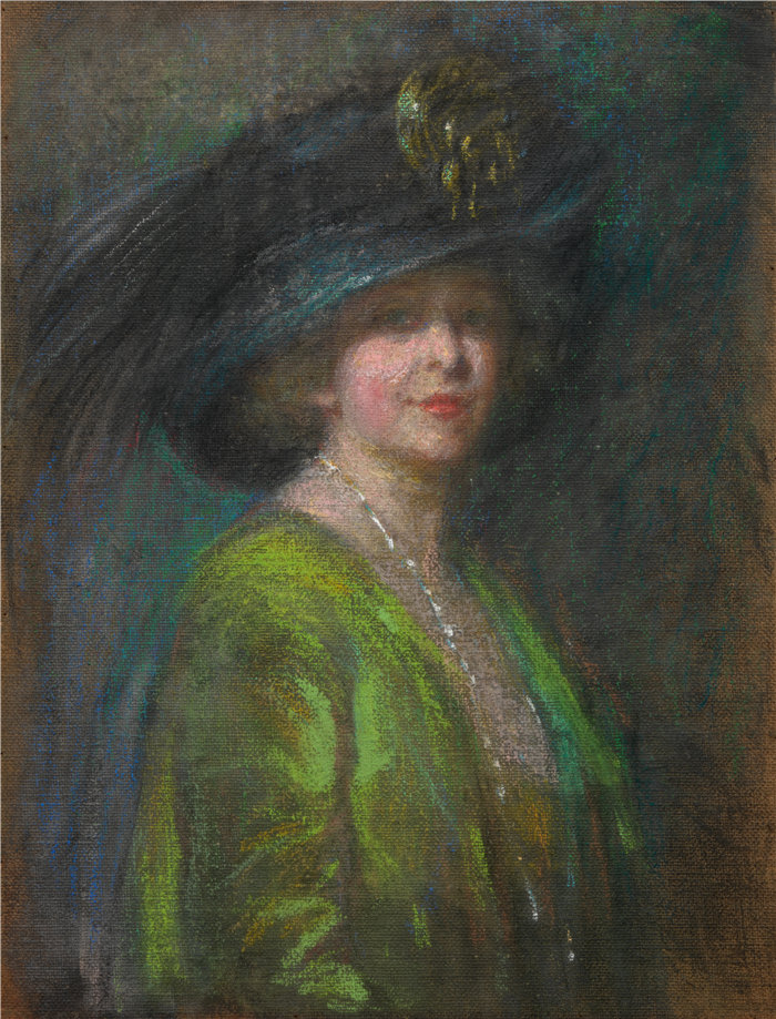 爱丽丝·派克·巴尼 (Alice Pike Barney，美国画家)作品-帽子和影子