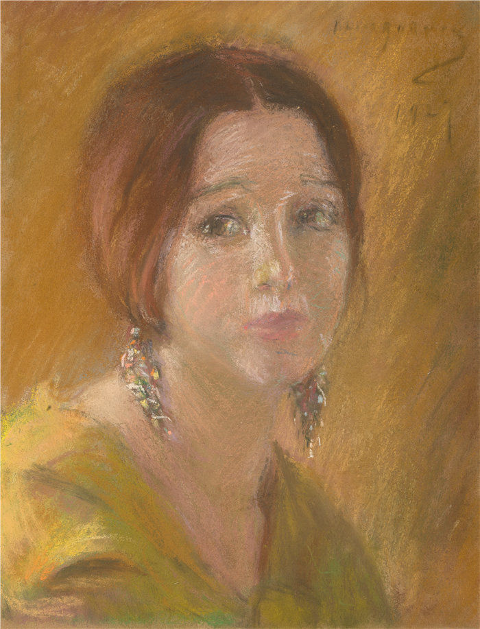 爱丽丝·派克·巴尼 (Alice Pike Barney,美国画家)作品-一个女人的研究负责人(1927)