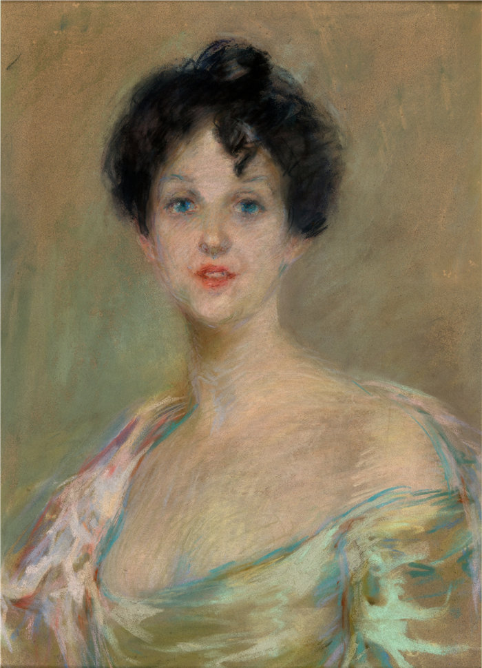 爱丽丝·派克·巴尼 (Alice Pike Barney,美国画家)作品-三色堇棉花夫人 (1903)