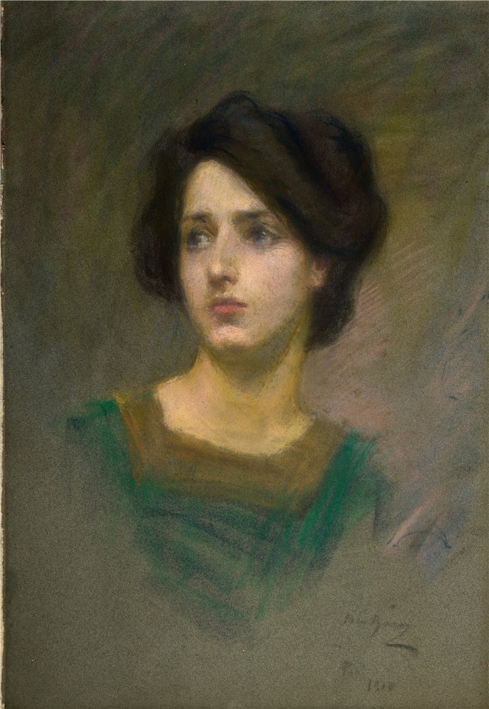爱丽丝·派克·巴尼 (Alice Pike Barney，美国画家)作品-莫妮克 (1918)