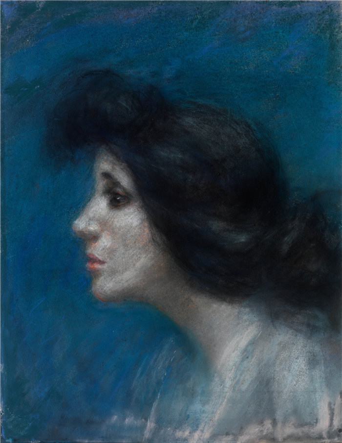 爱丽丝·派克·巴尼 (Alice Pike Barney，美国画家)作品-帕特里克·坎贝尔夫人（约 1898 年）