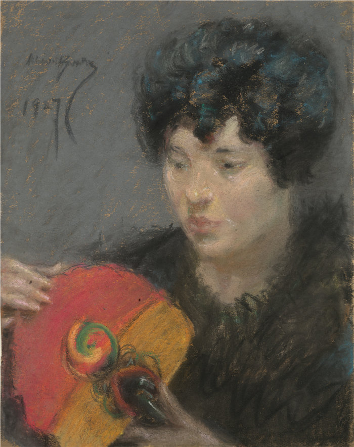 爱丽丝·派克·巴尼 (Alice Pike Barney,美国画家)作品-随范读书 (1927)