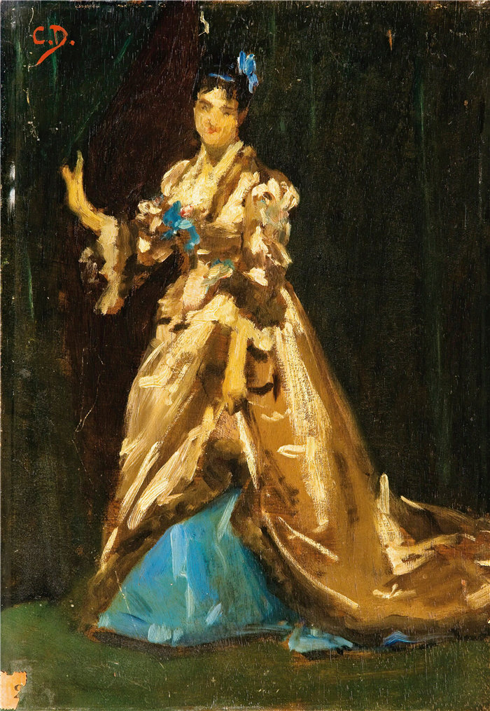 卡洛鲁斯·杜兰（Carolus-Duran，法国画家）作品-费多夫人肖像素描