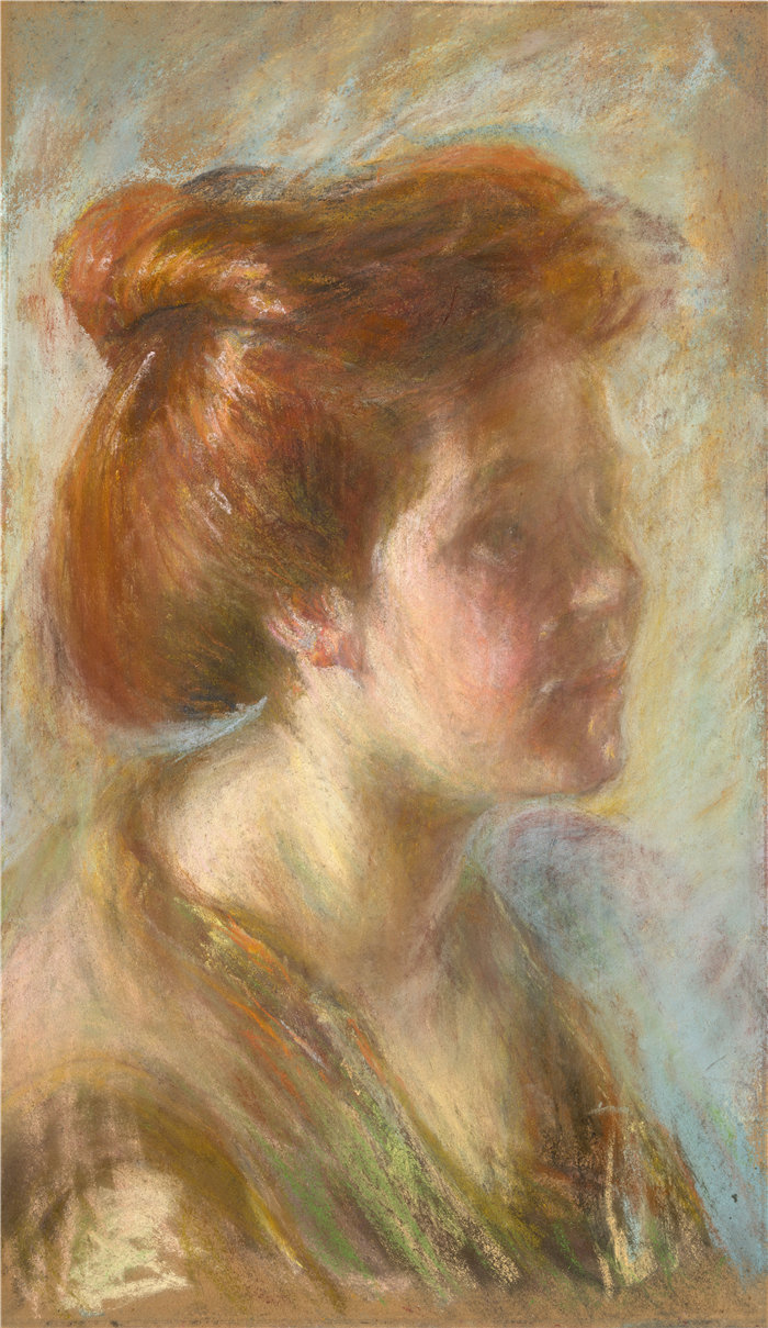 爱丽丝·派克·巴尼 (Alice Pike Barney，美国画家)作品-提香头发的女孩