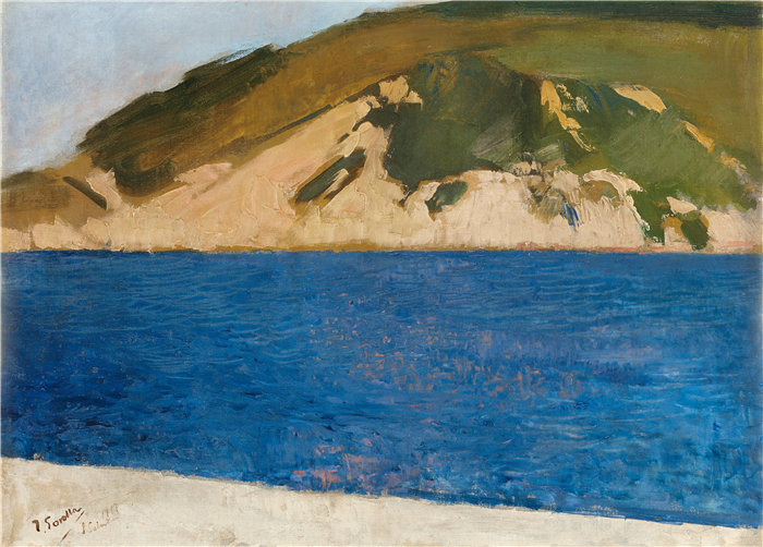 华金·索罗拉（Joaquin Sorolla，西班牙画家）作品-Monte Ulía, 圣塞瓦斯蒂安 (1917)