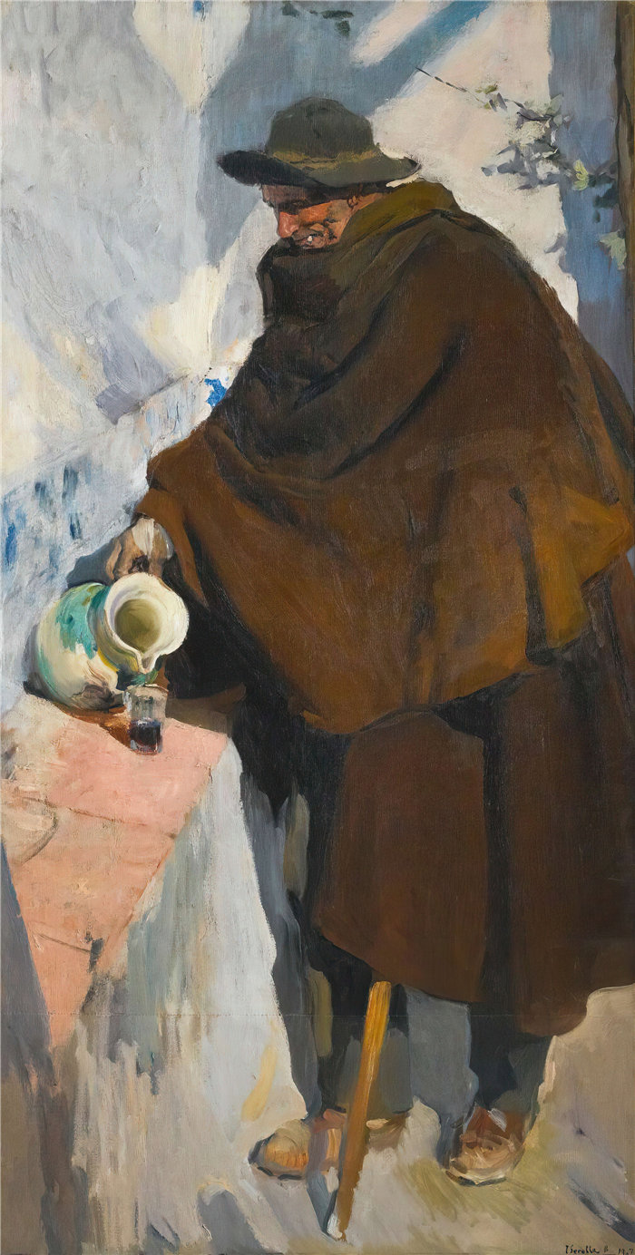 华金·索罗拉(Joaquin Sorolla,西班牙画家)作品-卡斯蒂利亚老人(1907)