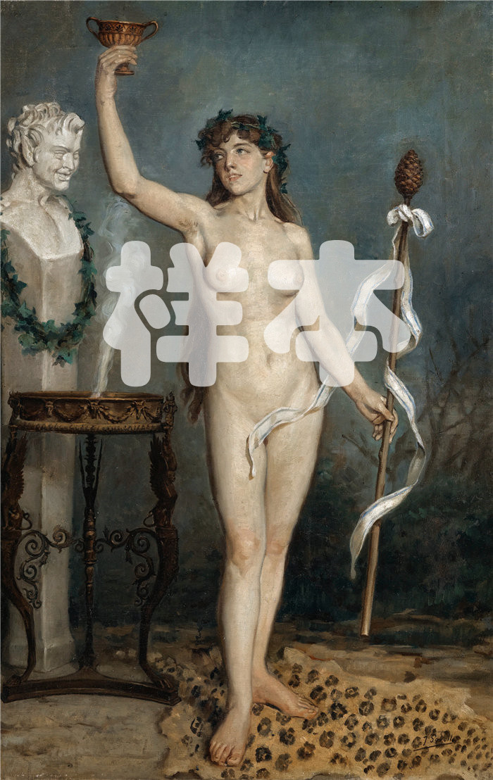 华金·索罗拉(Joaquin Sorolla,西班牙画家)作品-巴坎特(Bacchante)