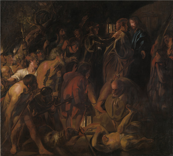 雅各布·乔丹斯（Jacob Jordaens，比利时画家）作品-基督的背叛（1650 年代后期）