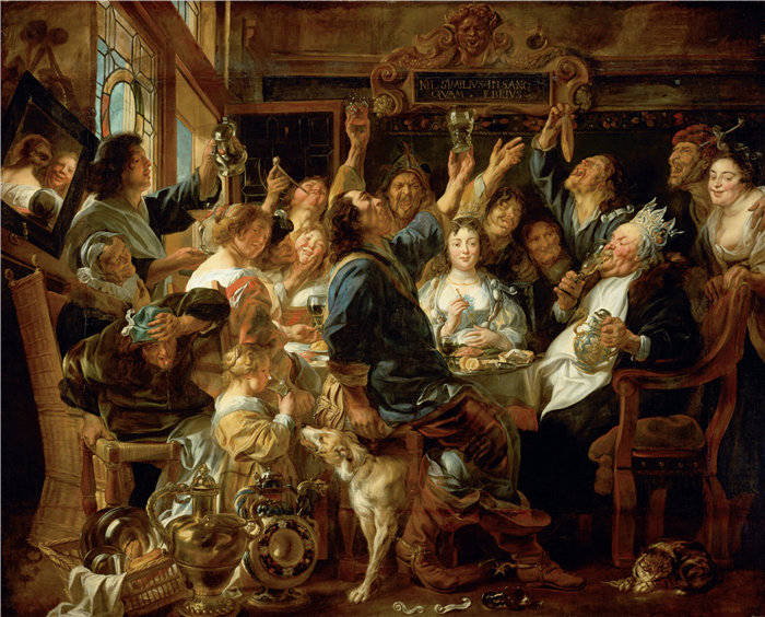雅各布·乔丹斯（Jacob Jordaens，比利时画家）作品-豆王的盛宴