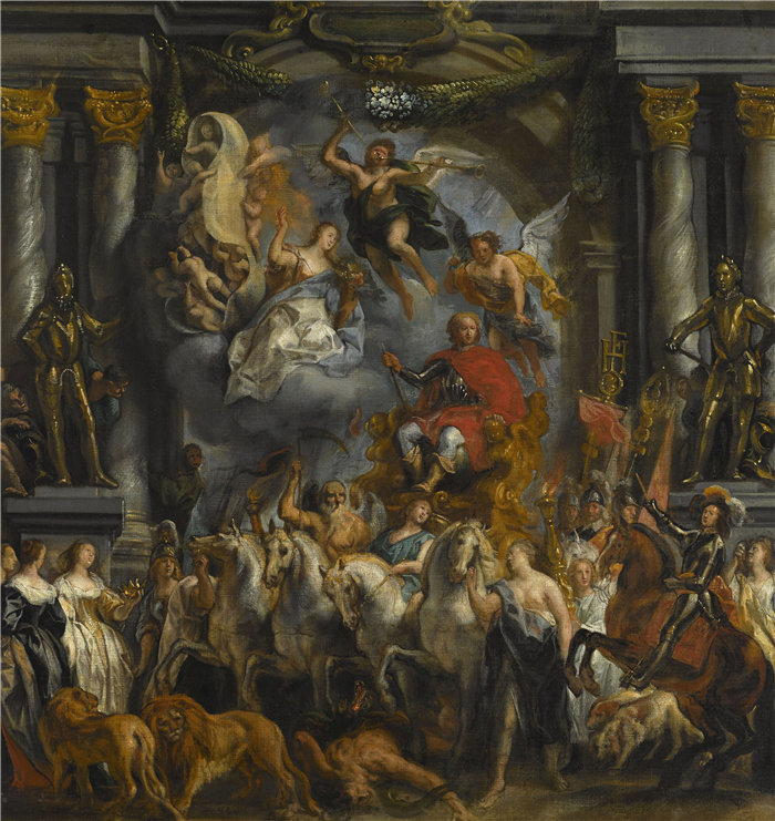 雅各布·乔丹斯(Jacob Jordaens,比利时画家)作品-奥兰治亲王弗雷德里克·亨利的胜利 (1651)