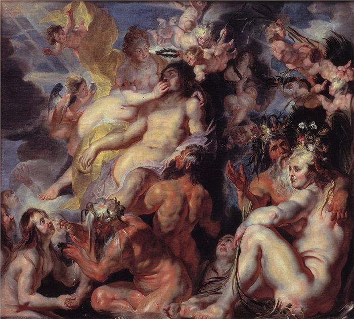 雅各布·乔丹斯(Jacob Jordaens,比利时画家)作品-埃涅阿斯的神化 (1615 – 1619)