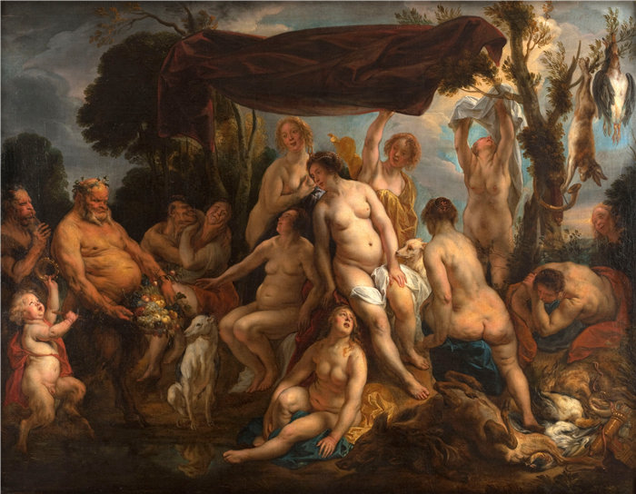 雅各布·乔丹斯（Jacob Jordaens，比利时画家）作品-黛安的休息 (1623 - 1678)