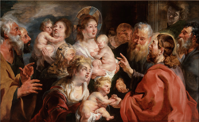 雅各布·乔丹斯（Jacob Jordaens，比利时画家）作品-让小孩子到我这里来受苦（1615-16）