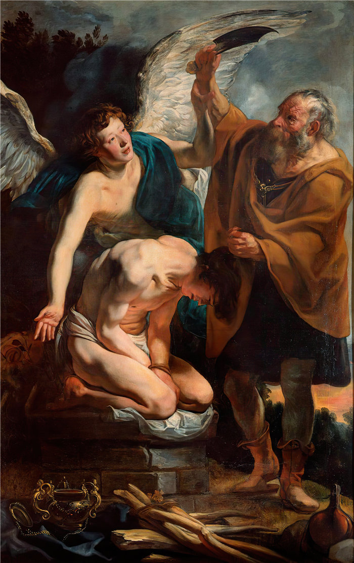 雅各布·乔丹斯（Jacob Jordaens，比利时画家）作品-以撒的牺牲 (1625)