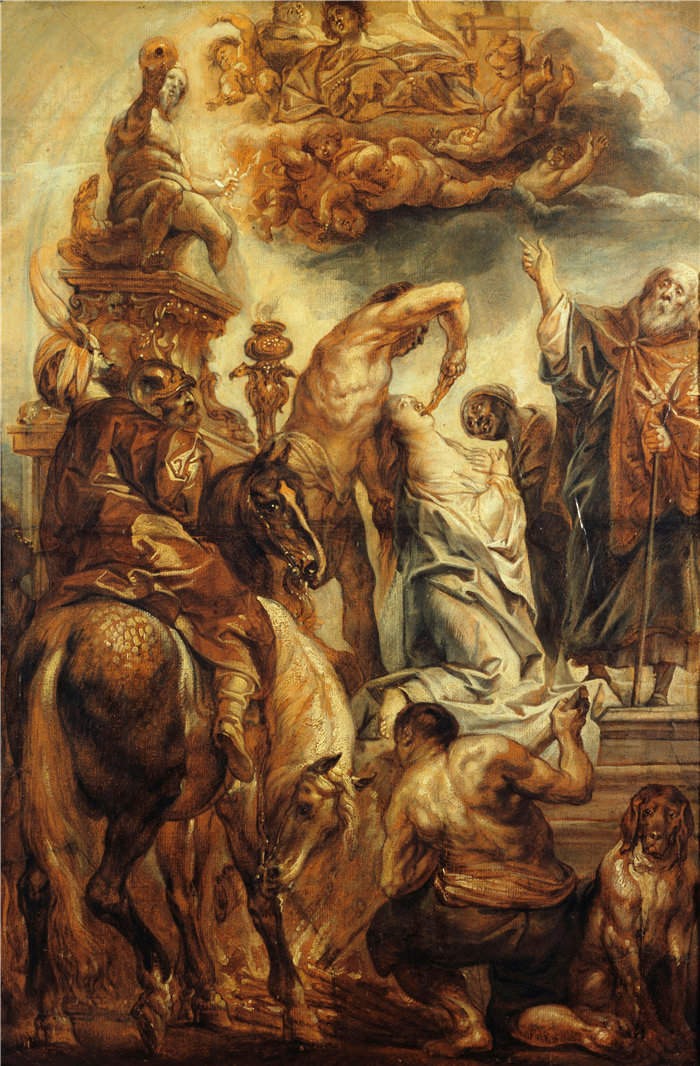 雅各布·乔丹斯（Jacob Jordaens，比利时画家）作品-圣阿波罗的殉难(1628)