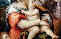 乔治·瓦萨里（意大利语，1511 – 1574） -- 圣家与婴儿，圣约翰，施洗者，1540，油画