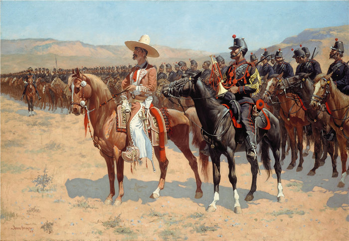 弗雷德里克·雷明顿 (Frederic Remington,美国画家)作品-墨西哥少校 (1889)