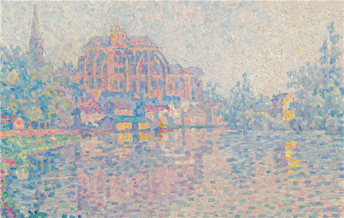 保罗·西涅克（Paul Signac，法国画家）作品-欧塞尔，拉里维埃 (1902)