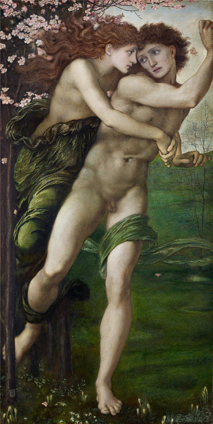 爱德华·伯恩·琼斯(Edward Burne-Jones,英国画家)作品--菲利斯和德莫风 (1870)