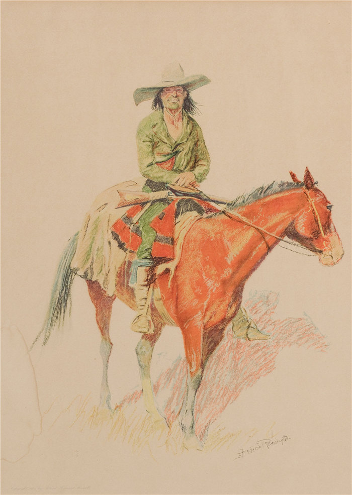 弗雷德里克·雷明顿 (Frederic Remington，美国画家)作品-老拉蒙 (1901)