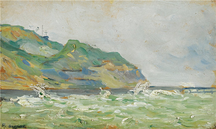 保罗·西涅克（Paul Signac，法国画家）作品-恩贝辛港 (1882)