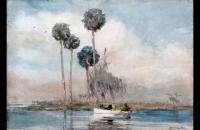 温斯洛·荷马（美国，1836 年 – 1910 年） 白色划艇，圣约翰斯河1890年 纸本水彩