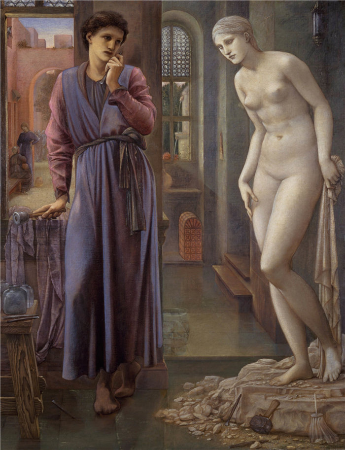 爱德华·伯恩·琼斯(Edward Burne-Jones,英国画家)作品--皮格马利翁和图像 - 手克制(1878)