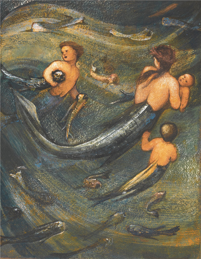 爱德华·伯恩·琼斯(Edward Burne-Jones,英国画家)作品--美人鱼家族