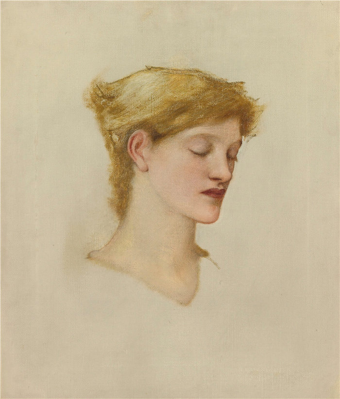 爱德华·伯恩·琼斯(Edward Burne-Jones,英国画家)作品--一个女人的头
