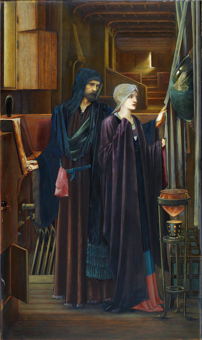 爱德华·伯恩·琼斯（Edward Burne-Jones，英国画家）作品--巫师 (1898)