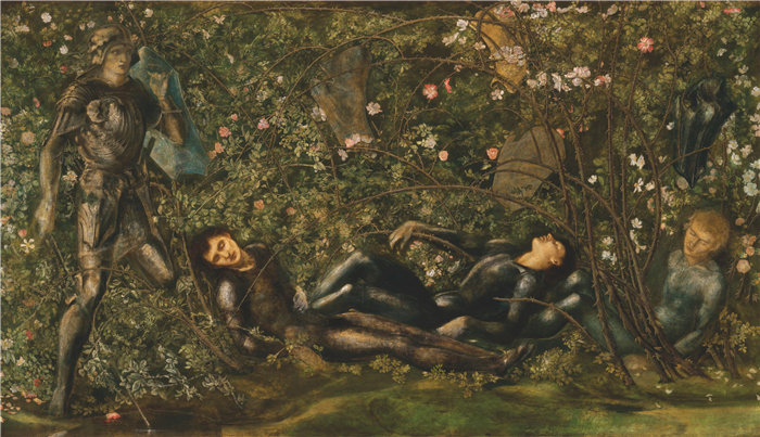 爱德华·伯恩·琼斯（Edward Burne-Jones，英国画家）作品--王子进入荆棘林 (1869)