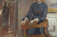 埃德加·德加（Edgar Degas）-《Hélène Rouart 在她父亲的书房里》作品欣赏