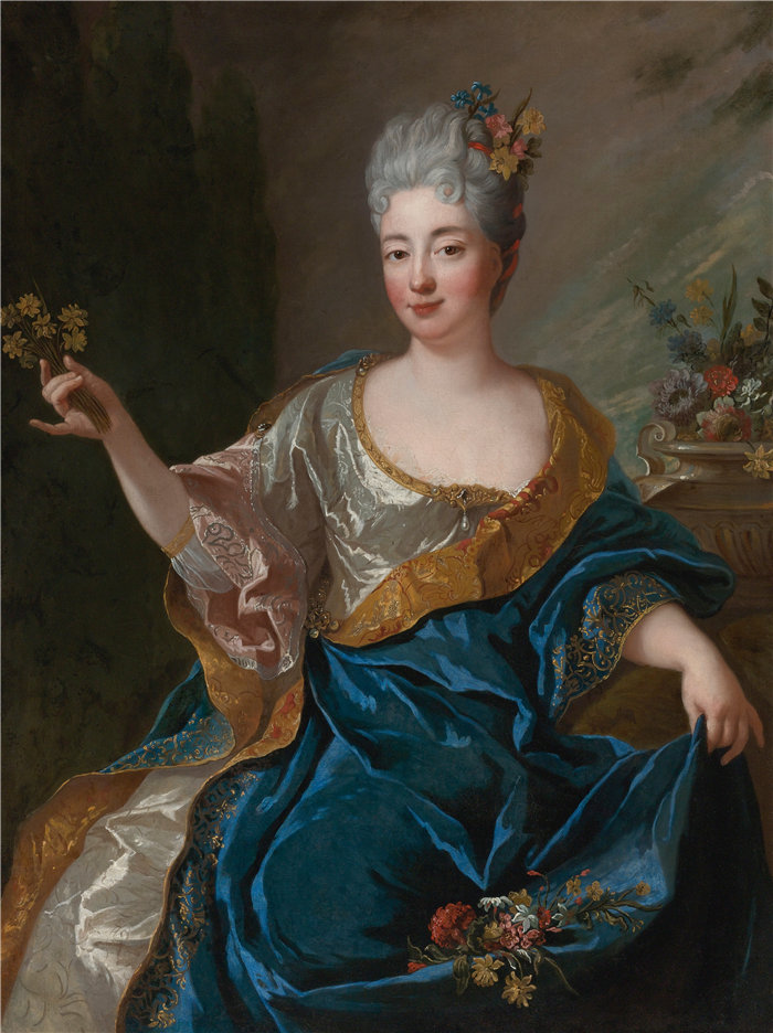 让·弗朗索瓦·德·特洛伊（Jean François de Troy法国画家）作品 -一位女士的肖像