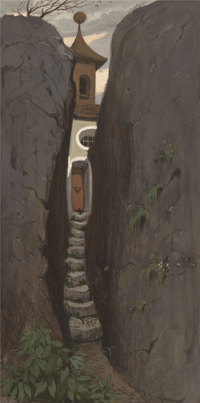 以利户维德（Elihu Vedder，美国画家）作品-维特雷（约 1877 年）