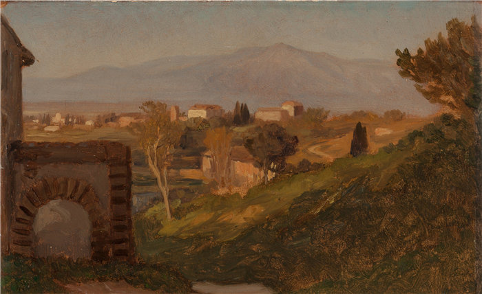 以利户维德（Elihu Vedder，美国画家）作品-罗马坎帕尼亚（约 1868 年）