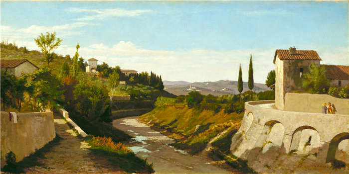 以利户维德（Elihu Vedder，美国画家）作品-菲耶索莱 (1859)