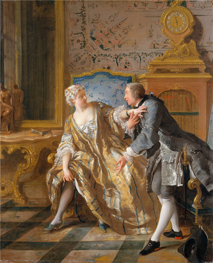 让·弗朗索瓦·德·特洛伊（Jean François de Troy法国画家）作品 -吊袜带 (1724)