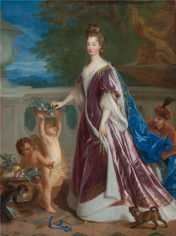 让·弗朗索瓦·德·特洛伊（Jean François de Troy法国画家）作品 -伊丽莎白-巴伐利亚夏洛特 的肖像，帕拉丁公主