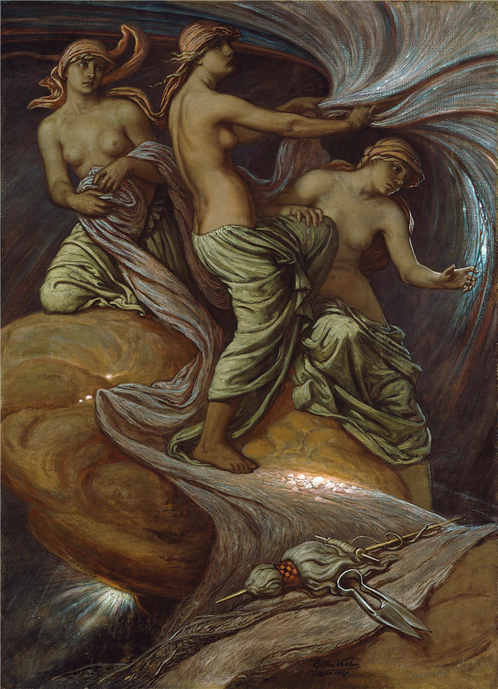 以利户维德（Elihu Vedder，美国画家）作品-星辰之缘（1887）