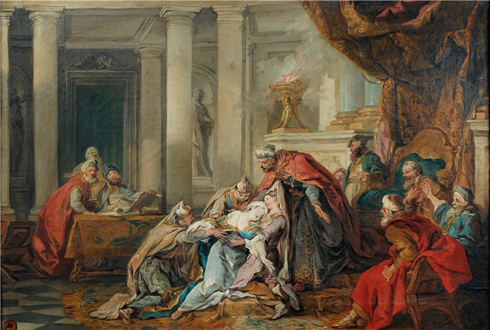 让·弗朗索瓦·德·特洛伊(Jean François de Troy法国画家)作品 -以斯帖的昏厥