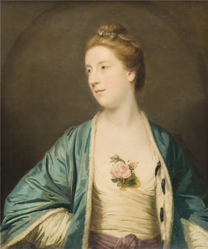 约书亚·雷诺兹（Joshua Reynolds，英国画家）作品-查尔默斯夫人（约 1755 年至 1760 年）