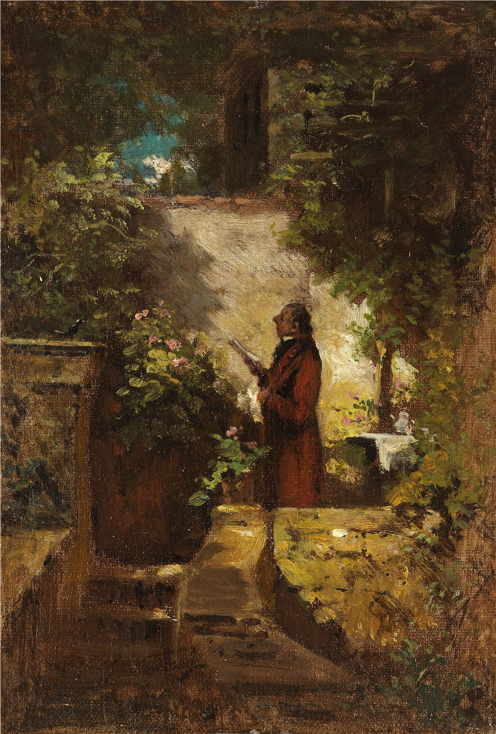 卡尔·斯皮茨韦格（Carl Spitzweg，德国画家）作品-周日早上（1851-55）