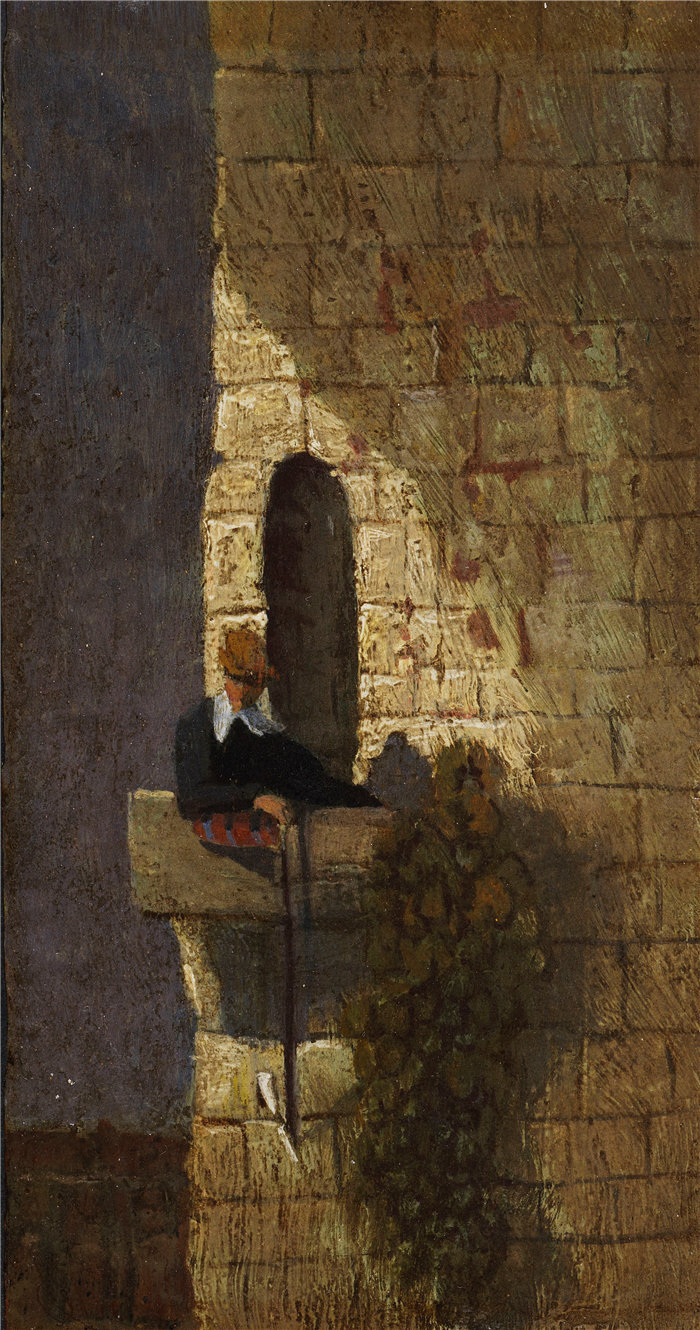 卡尔·斯皮茨韦格（Carl Spitzweg，德国画家）作品-地牢里的学生 (1860)