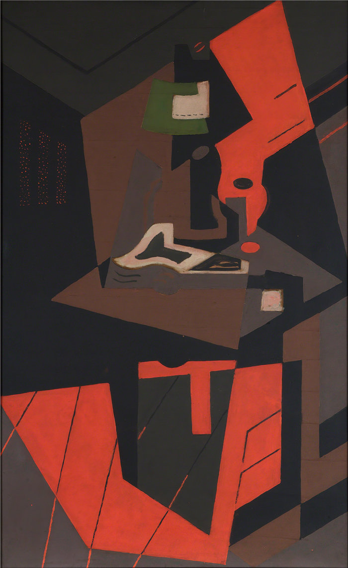 玛丽·布兰查德（María Blanchard，西班牙画家）作品-红灯静物（1916-1918）